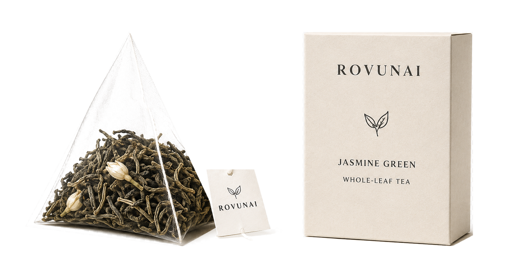 Jasmine Green pyramid sachet and presentation box